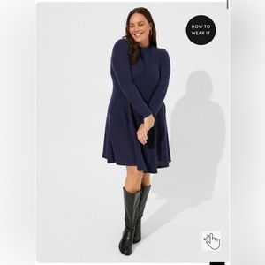 Torrid mock neck fit and flare dress